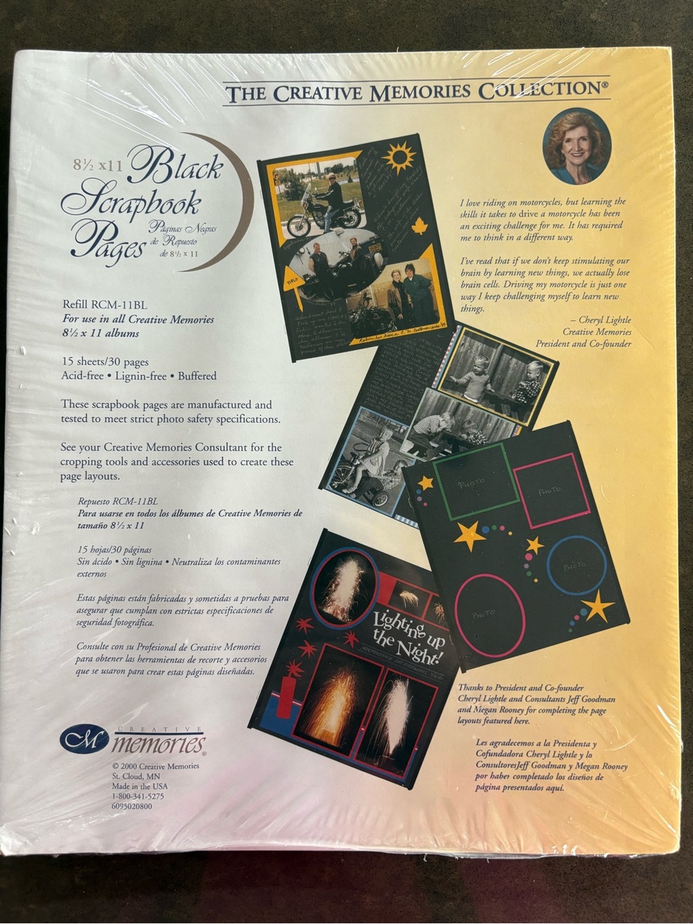 Creative Memories 8.5x11  Black Scrapbook Refill Pages 15 Sheets 30 Pages Sealed